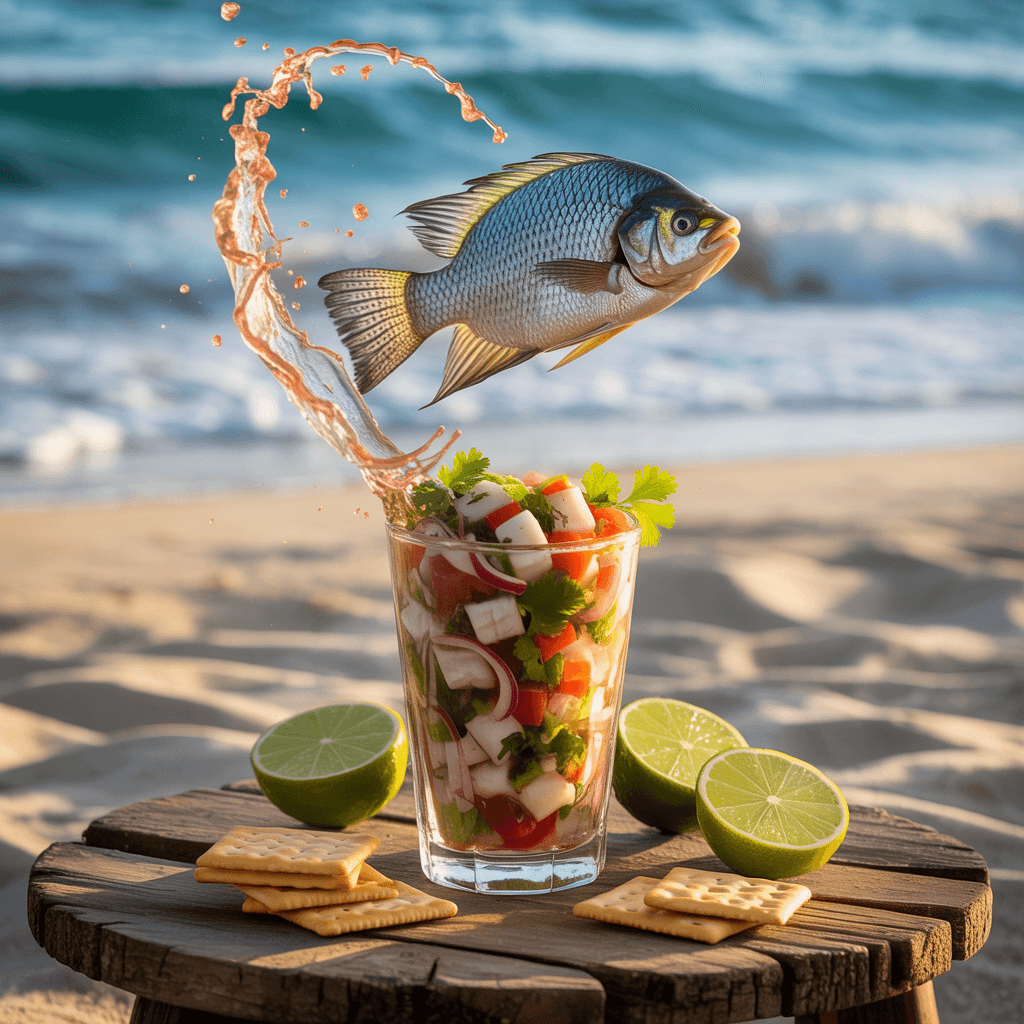 Fresh ceviche served by the beach